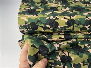 Bomuldsjersey - camouflage med dødningehoved